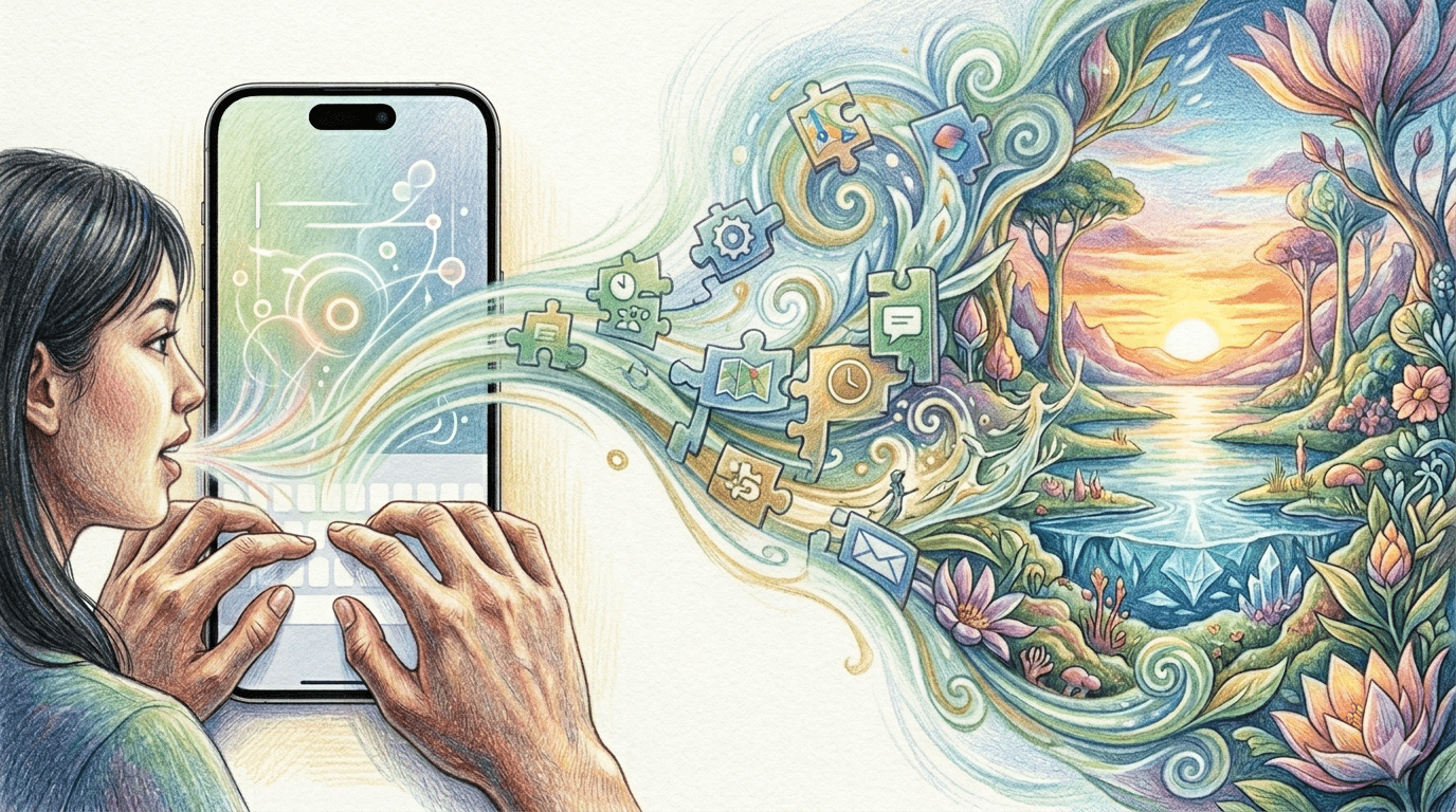 蘋果 iOS 27 寫作工具再升級!傳加入 AI 桌布與超強寫作工具 支援文法糾錯 1 根據彭博社最新爆料,蘋果將發表改良的寫作工具、壁紙產生器以及使用自然語言輸入產生快速指令的功能。(圖/AI生成)