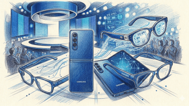 但有傳言稱，蘋果要到2027年才會發表智慧眼鏡，三星則有望將於7月的Galaxy Unpacked發布會搶先發表。（圖／AI生成）