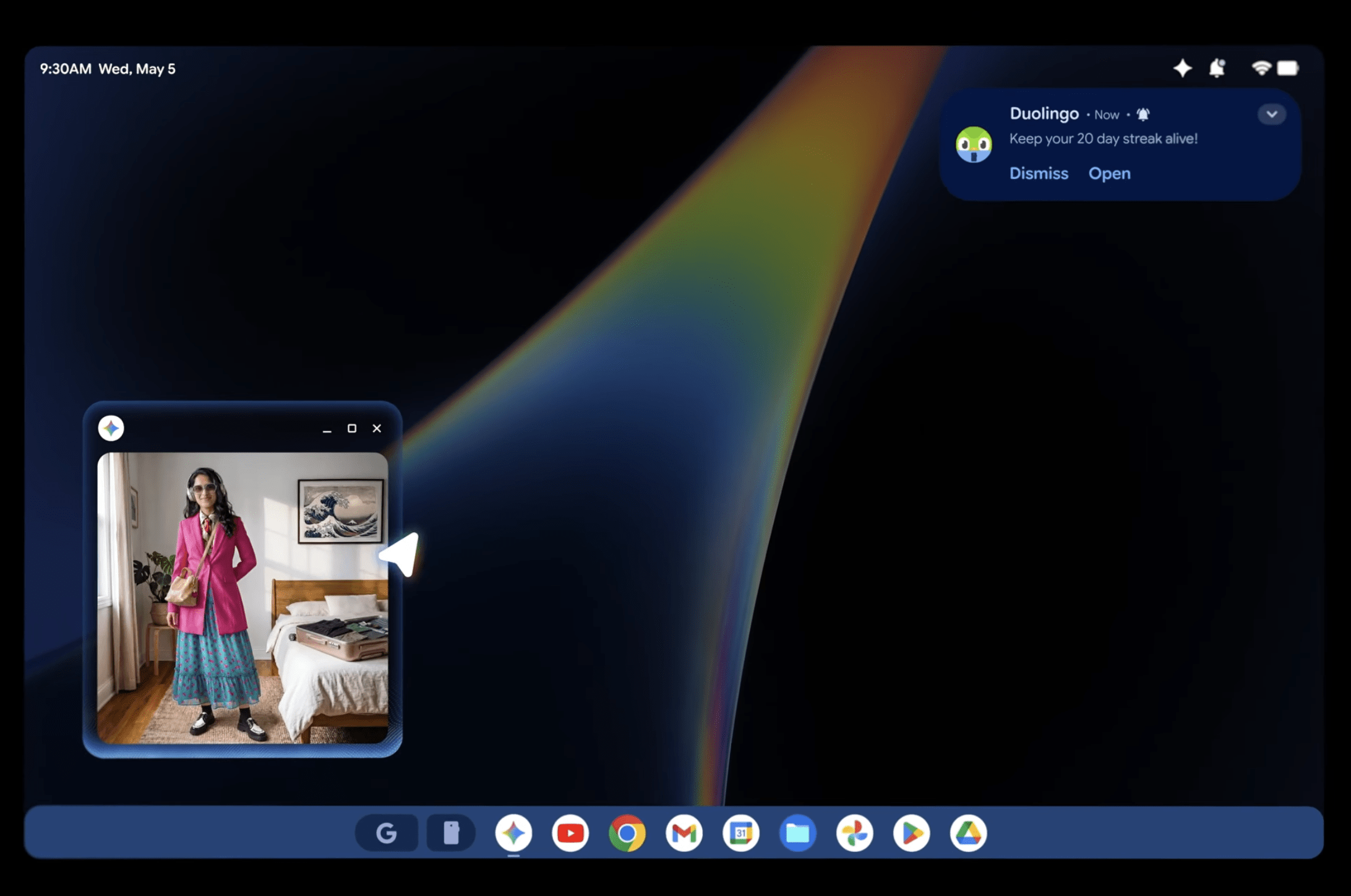 Google發表全新Googlebook筆電 Gemini建構Magic Pointer智慧游標 2 Magic Pointer AI智慧游標功能,只需輕晃游標,Gemini便會根據螢幕內容提供即時的建議。(圖/截取自Google)