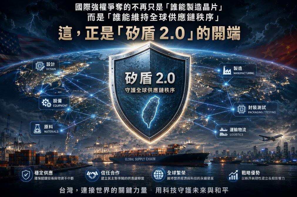 國際強權爭奪的不再只是「誰能製造晶片」，而是「誰能維持全球供應鏈秩序」。這，正是「矽盾 2.0」的開端。（圖／AI生成）