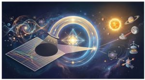 量子重力研究推算第五種力可能範圍 科學界持續檢驗基本作用力 1 量子重力與牛頓定律可能偏離之間關聯的藝術示意圖。(圖/INAF)