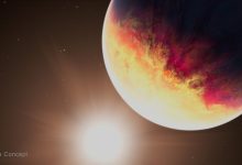 這張藝術示意圖呈現系外行星 HD 80606 b 在接近近星點時，被母恆星強烈加熱「炙烤」的情景。（圖／NASA/ESA/ CSA/ Joseph Olmsted (STScI)）