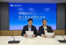樺漢科技召開重大訊息說明會，左為財務長莊宗憲，右為投資長黃朝懋。（圖／樺漢提供）