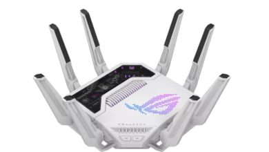 敗家之眼再出招!推首款內建AI專用核心電競路由器 支援Wi-Fi 7網速飆破19Gbps 6 華碩 ROG Rapture GT-BE19000AI 三頻遊戲路由器,支援 WiFi 7 (802.11be),覆蓋面積高達 3,500 平方英尺(約 325 平方米),可支援 200 台以上設備,配備2.6GHz四核心CPU、4GB記憶體和32GB快閃記憶體。(圖/擷取自ROG官網)