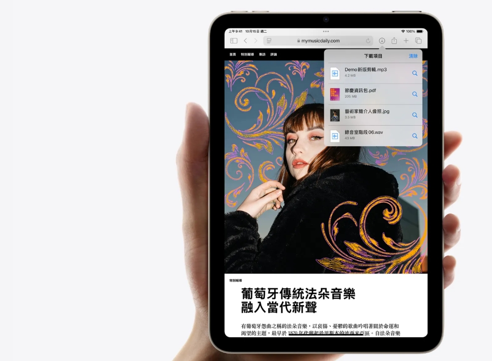 根據彭博社記者馬克古爾曼報道，這款小尺寸平板電腦很可能成為蘋果下一款採用OLED螢幕的裝置。（示意圖／取自蘋果官網）