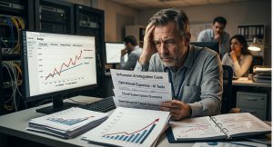 AI省成本是假象?企業驚爆「隱藏帳單」失控 IT主管曝預算外支出全面飆升 1 多數企業IT主管指出,在導入生成式AI與相關雲端服務後,實際支出往往超出原先規劃。(圖/AI生成)