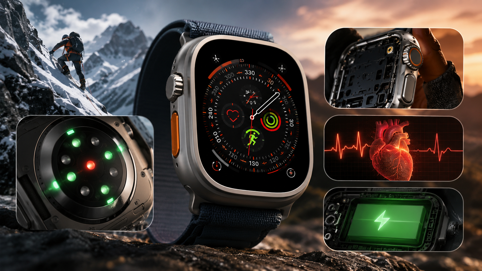 秋季產品陣容前瞻:Apple Watch Ultra 4 傳聞四大升級重點 1 新一代 Ultra 機型有望在感測器技術、工業設計與電源效能上,進行顯著的結構性升級。(圖/AI生成)