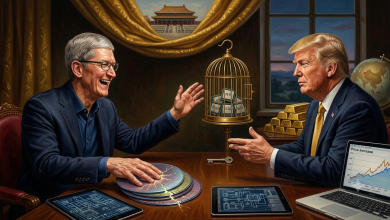 外媒指出，蘋果公司並未被禁止從長江儲存（CXMT）或另一家中國記憶體晶片製造商長江儲存（YMTC）購買晶片。但五角大廈已將這兩家公司列入其「中國軍工企業黑名單」。這份名為「1260H」的名單列出了數十家據稱與解放軍有關、危害美國國家安全的中國企業。（圖／AI生成）