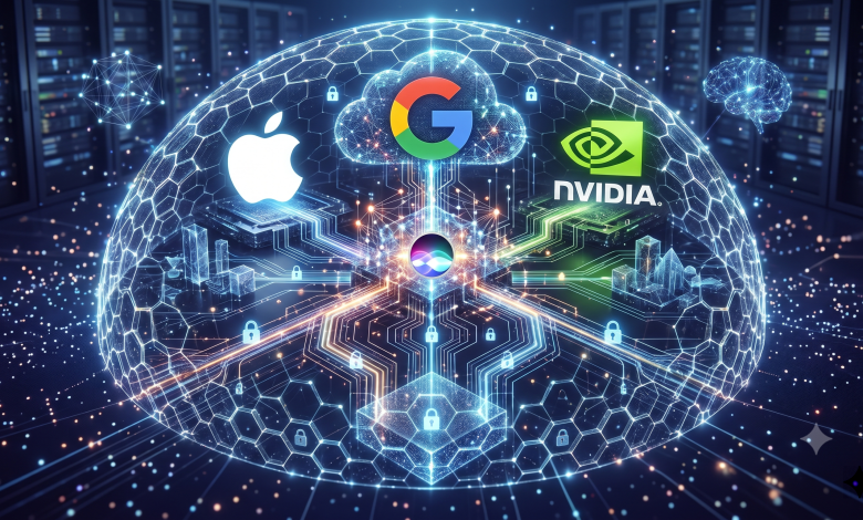 蘋果攜手Google、輝達，打造最強大的旗艦級模型AFM Cloud Pr。（圖／AI生成）