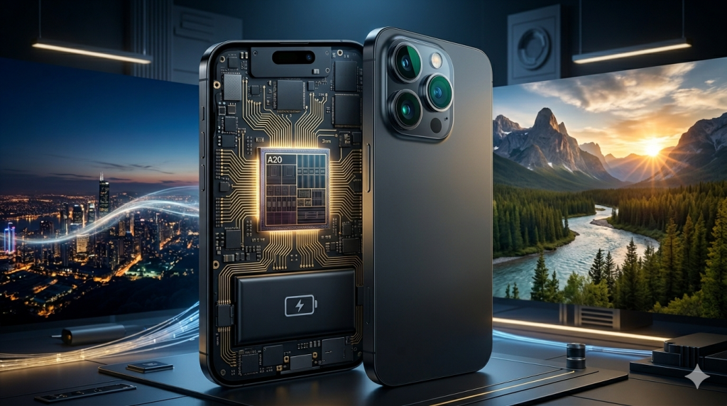 精選 3 iPhone 18 Pro 和 Pro Max 預計將沿用今年機型的基本尺寸和設計,還有三項值得注意的變化:較小的動態島、背面統一外觀、新增顏色選項。(圖/AI生成)