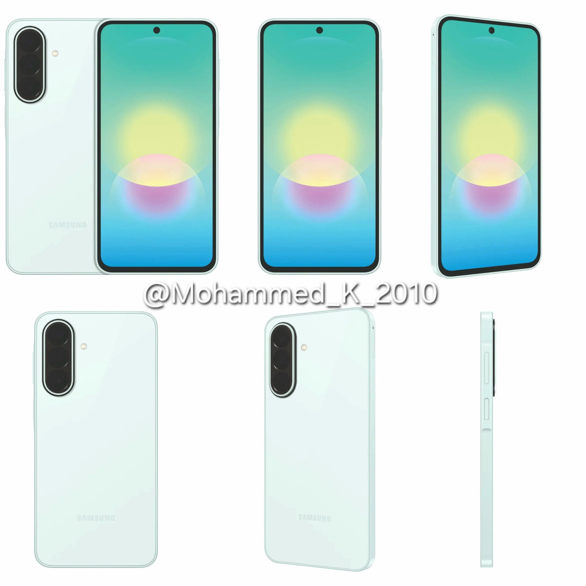 據傳Galaxy A27將釋出黑、藍、粉及薄荷綠四色。（圖／取自@Mohammed_K_2010 X）