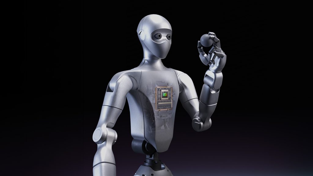 NVIDIA 發表用於學術研究的 NVIDIA Isaac GR00T 參考人形機器人。（圖／輝達提供）