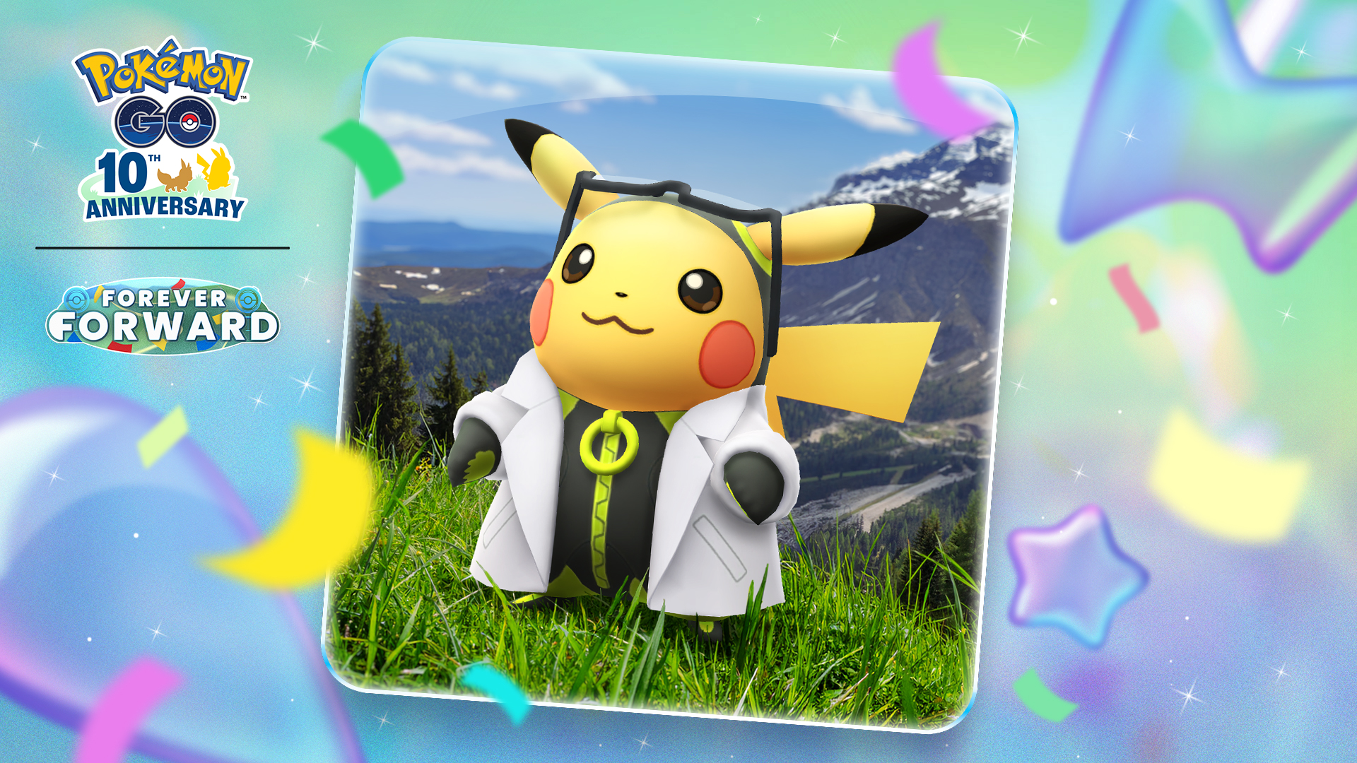 7月第三波│首度登場的「維羅博士的助手皮卡丘」。（圖／《Pokémon GO》提供）