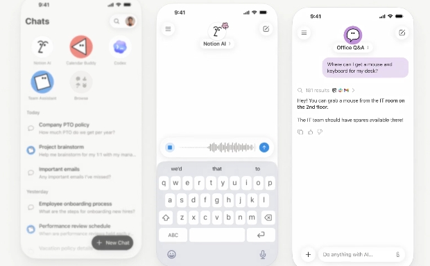 【AI工具】Notion Agents 上線打造行動辦公神器!語音拍照都能記 2 Notion Agents目前僅支援iPhone,但理論上也能在iPad和Mac上運行。(圖/擷取自@NotionHQ X)