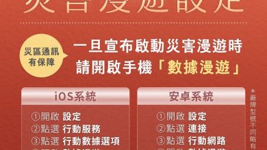 巴威颱風撲台!手機開「災害漫遊」不怕沒訊號 如何開啟一文看懂 4 巴威颱風持續朝台灣前進,為避免災區沒訊號無法通訊,當政府宣布啟動「災害漫遊」時,可以開啟手機「數據漫遊」,就可以維持基本通訊服務。(圖/NCC)