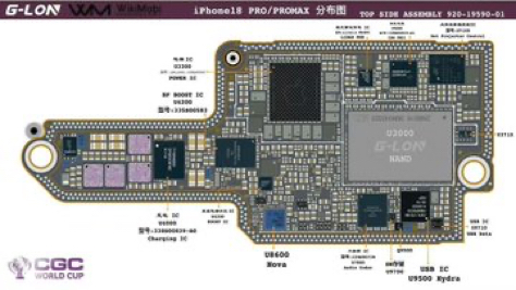 核心大升級!蘋果高階旗艦通訊晶片規格悄露面 AI效能更強大 2 iPhone 18 Pro 主機板的超高清細部圖已洩漏。可以清楚地看到,它採用了全新的 A20 Pro 晶片,使用 WMCM 封裝技術,並且將配備 LPDDR6 記憶體。(圖/取自@TECHINFOSOCIALS X)