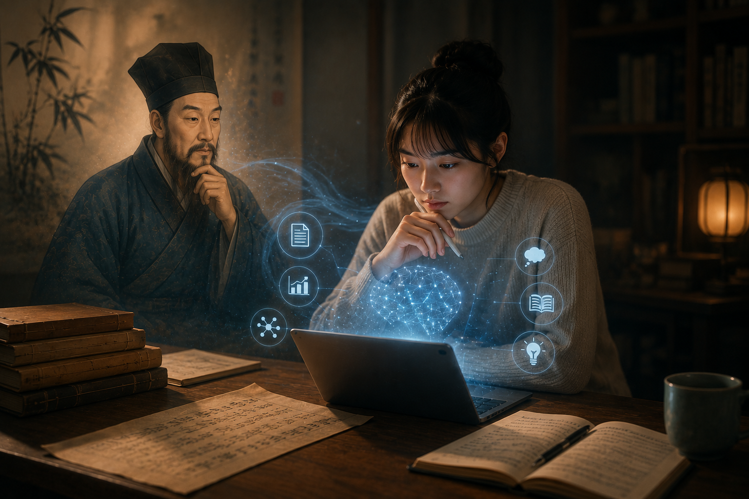當中文系學生用 AI 重寫王陽明:AI 賦能學習的三個層次,以及大學與企業的實作切入點|專家論點【鄭緯筌 Vista】 1 ChatGPT Image 2026年7月20日 下午05 05 58