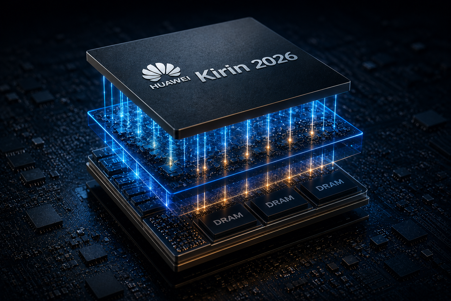 華為公開麒麟2026新封裝技術 3D堆疊結合混合鍵合技術提升晶片效能 1 ChatGPT Image 2026年7月6日 上午11 11 25