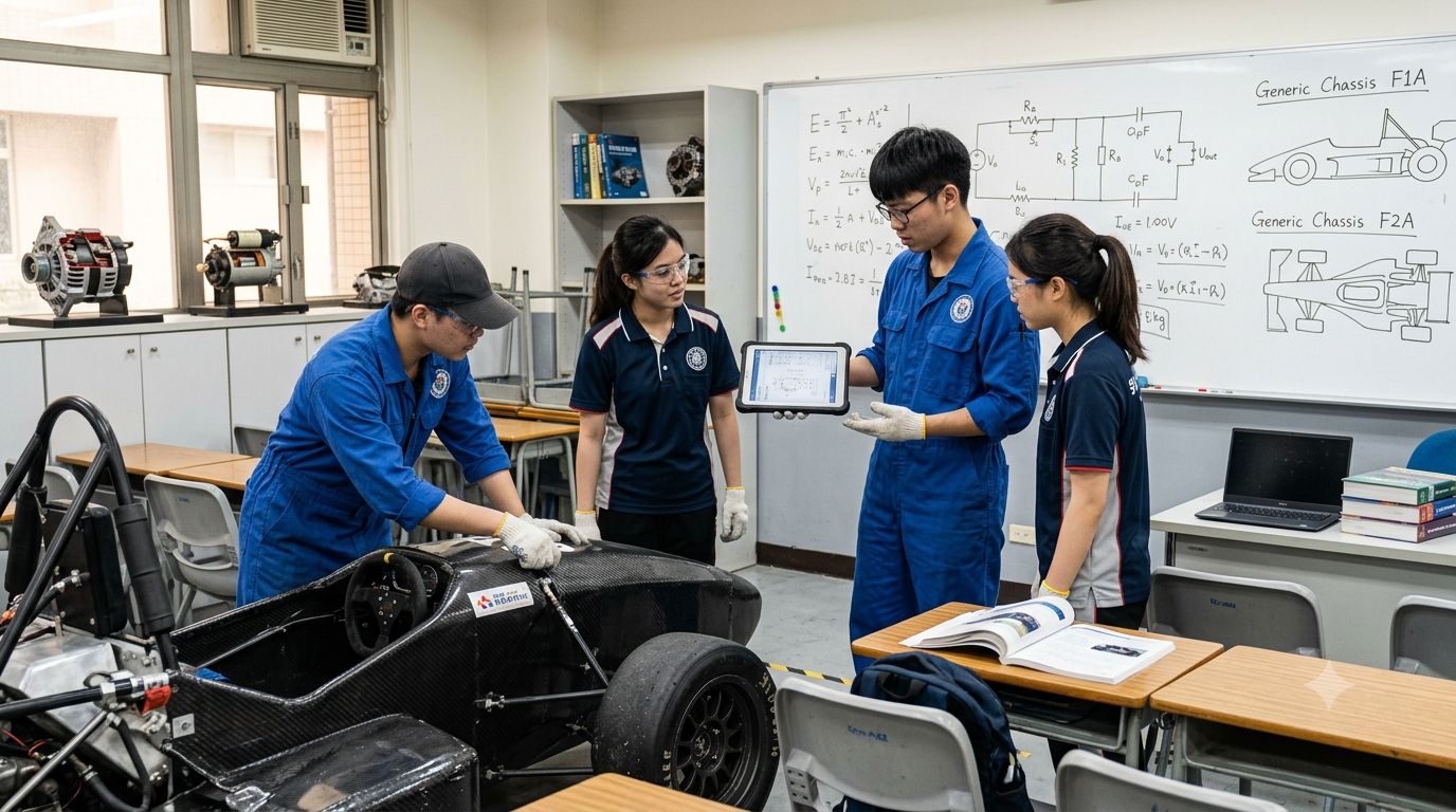 電動車、自駕車浪潮來襲 「車輛工程系」人才成智慧移動產業關鍵推手 1 電動車、自駕車、智慧座艙及車聯網技術快速發展,車輛工程人才需求持續攀升。(圖/AI生成)