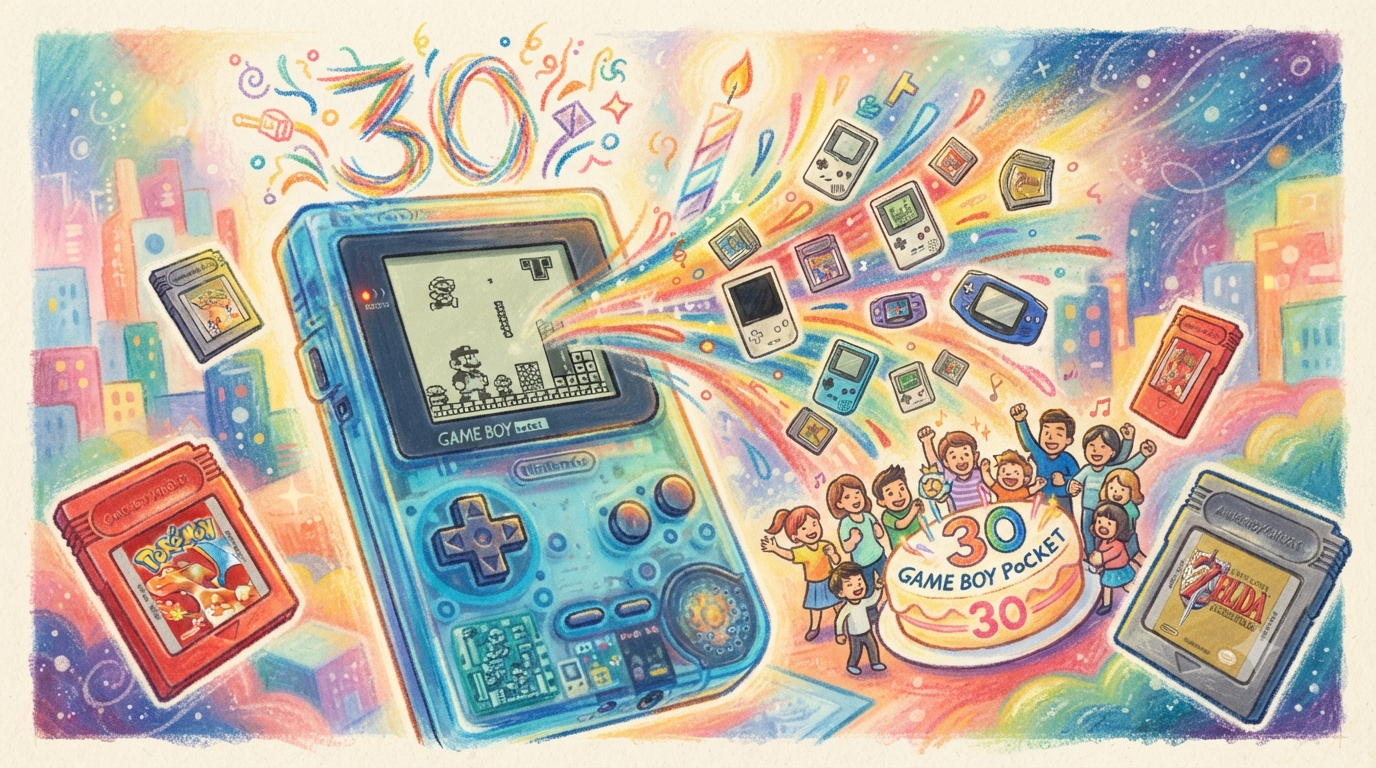 不敗的掌機經典!Game Boy Pocket 歡慶 30 週年、奠定隨身娛樂基石 1 Pocket 的外形設計依然經久不衰,而對基礎功能的不斷完善也催生出了許多優秀的現代版本。(圖/AI生成)