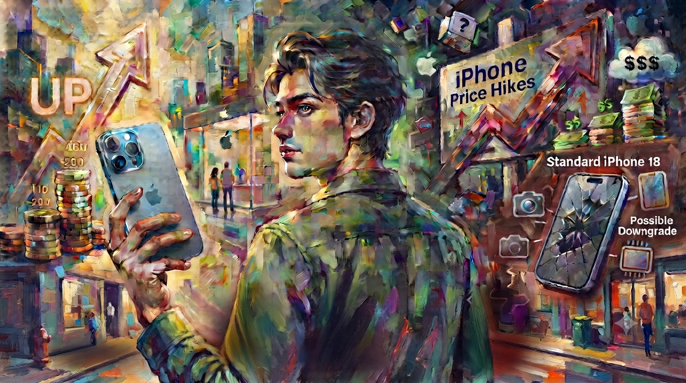 一位爆料者多次聲稱，蘋果為了控製成本，將降低標準版 iPhone 18 的螢幕和晶片規格，這意味著它可能會與價格更低的 iPhone 18e 共享更多組件。（圖／AI生成）