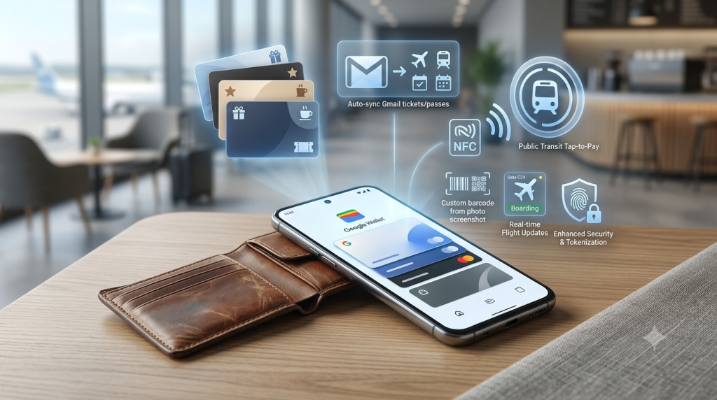 在支援的城市，Google Wallet 可以儲存交通卡，甚至可以讓你使用 NFC 功能直接在地鐵或公車閘機上輕觸手機，替代錢包裡的實體卡。（圖／AI生成）
