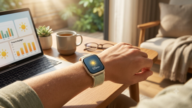 追蹤健康不靠爆汗!Apple Watch 日光追蹤功能悄記錄曬太陽的神祕指標 3 「日光時間」作為一項指標於 2023 年作為 iOS 17 的一部分加入到「健康」應用中。自 watchOS 10 起,Apple Watch 只需佩戴即可自動追蹤「日光時間」。最大的發現是量化那些不完全與運動相關的健康習慣。(圖/AI生成)