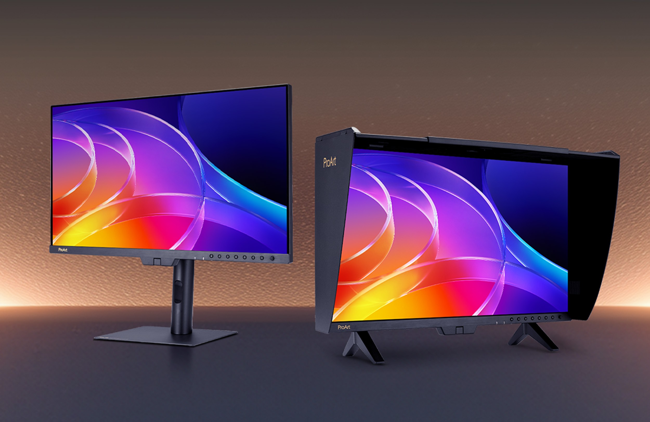 ProArt Display OLED PA27USD採用26.5吋4K QD-OLED面板，擁有最高1,000 nits 峰值亮度、240Hz更新率與VRR技術，能呈現極致明暗對比。（圖／華碩提供）