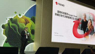 趨勢科技台灣暨香港區總經理洪偉淦今（9）日在Google Cloud Day Taipei表示，相較於過去消費者最在意病毒攻擊，如今真正的威脅已轉向AI詐騙與社交工程。（圖/記者黃仁杰攝）