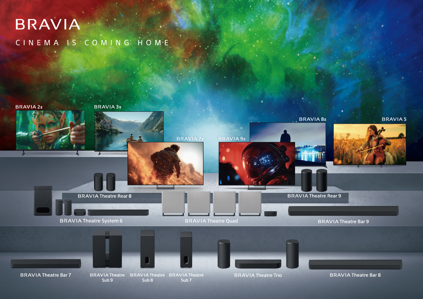 Sony BRAVIA 智慧顯示器及家庭劇院系列提供豐富優異的視聽選擇，實現居家就是電影院的極致享受！（圖／Sony提供）