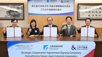 工研院與三井不動產、熊本科學園區營運管理及交流中心（KSCM）簽署合作備忘錄。（圖／工研院提供）