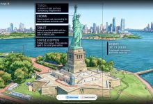Google於週四推出Google Earth新功能，允許使用者透過AI圖片生成模型Nano Banana 2在Google Earth衛星地圖中建立虛構影像。（圖／Google）