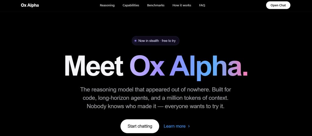 OxAlpha神秘模型爆紅!開發團隊身分成謎 大家狂猜神秘人是這國 1 一款名為OxAlpha的神秘新AI模型,近日在網路部分社群掀起大量猜測,外界紛紛試圖找出究竟是哪家公司或團隊打造了這款模型。(圖˙/截自OxAlpha)
