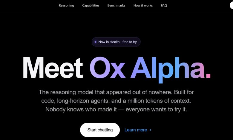 一款名為OxAlpha的神秘新AI模型，近日在網路部分社群掀起大量猜測，外界紛紛試圖找出究竟是哪家公司或團隊打造了這款模型。（圖˙／截自OxAlpha）