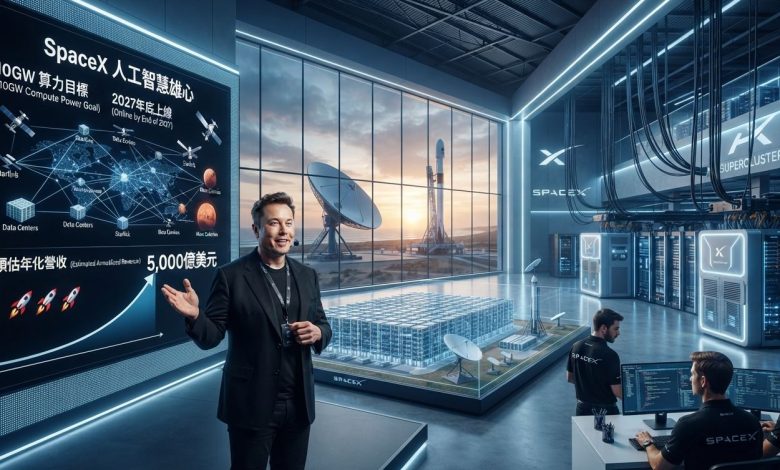 SpaceX目前約擁有1.4GW的AI運算能力，目標是在2027年底前將AI運算能力提升至10GW。（圖／AI生成）