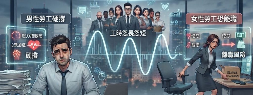 精選 4 工作時間不穩定不只影響生活,研究發現健康與就業也可能受到衝擊。(圖/AI生成)