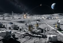 SpaceX正認真推動在月球建立工廠，未來將大量設備送上月球，利用機器人進行建設與製造。（圖／AI生成）