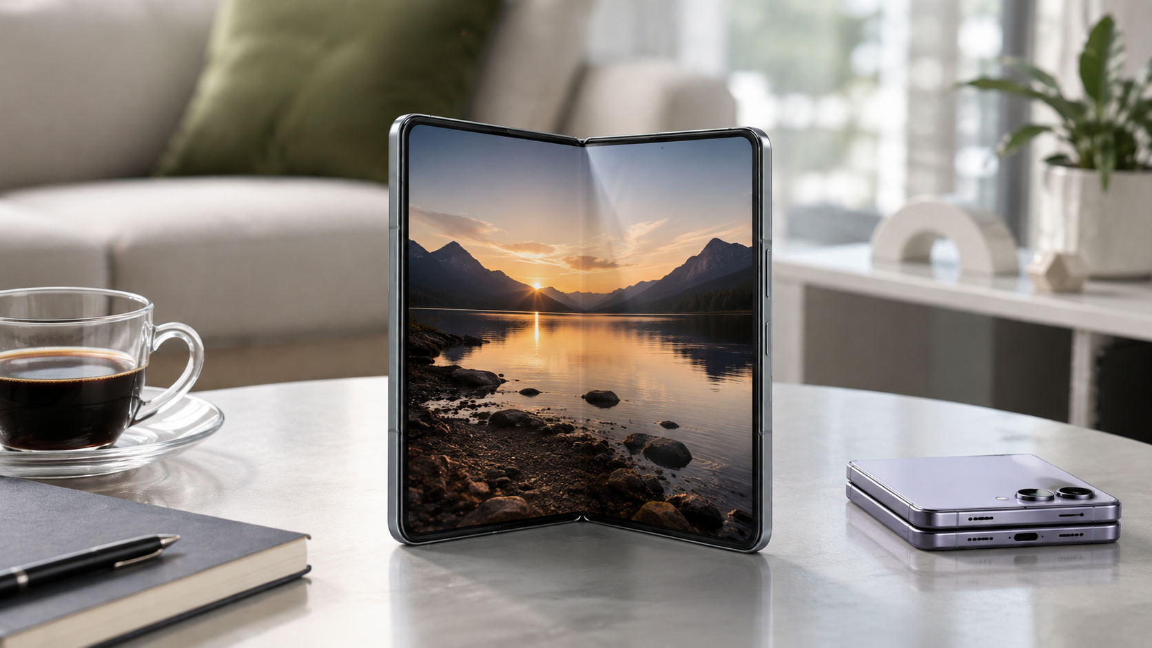 告別支架與雙機負擔!專家剖析換購 Galaxy Z Fold 的5大核心優勢 1 Galaxy Fold 的諸多優勢都源自於其更大的螢幕,其優勢不僅限於閱讀書籍。(圖/AI生成)