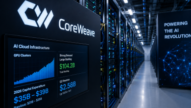 CoreWeave上修全年資本支出至390億美元 AI雲端強需、盤後漲逾14% 6 ChatGPT Image 2026年8月13日 上午09 54 28