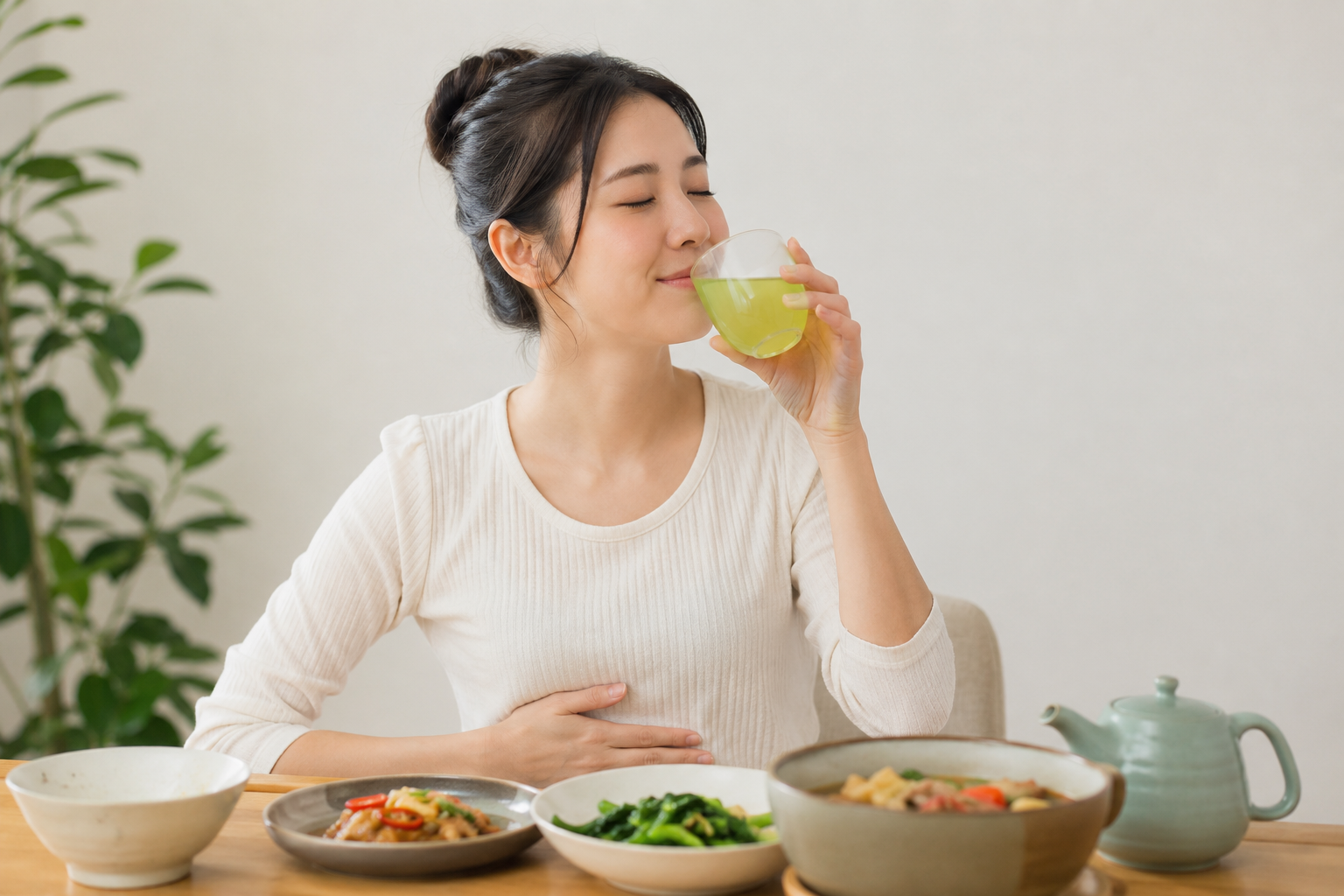 綠茶減肥排第一?十週僅差 1.61 公斤 營養師分析:解膩不等於減脂 1 很多人飯後習慣喝杯茶「解油膩」,甚至把喝茶當成瘦身小撇步。(圖/AI生成)