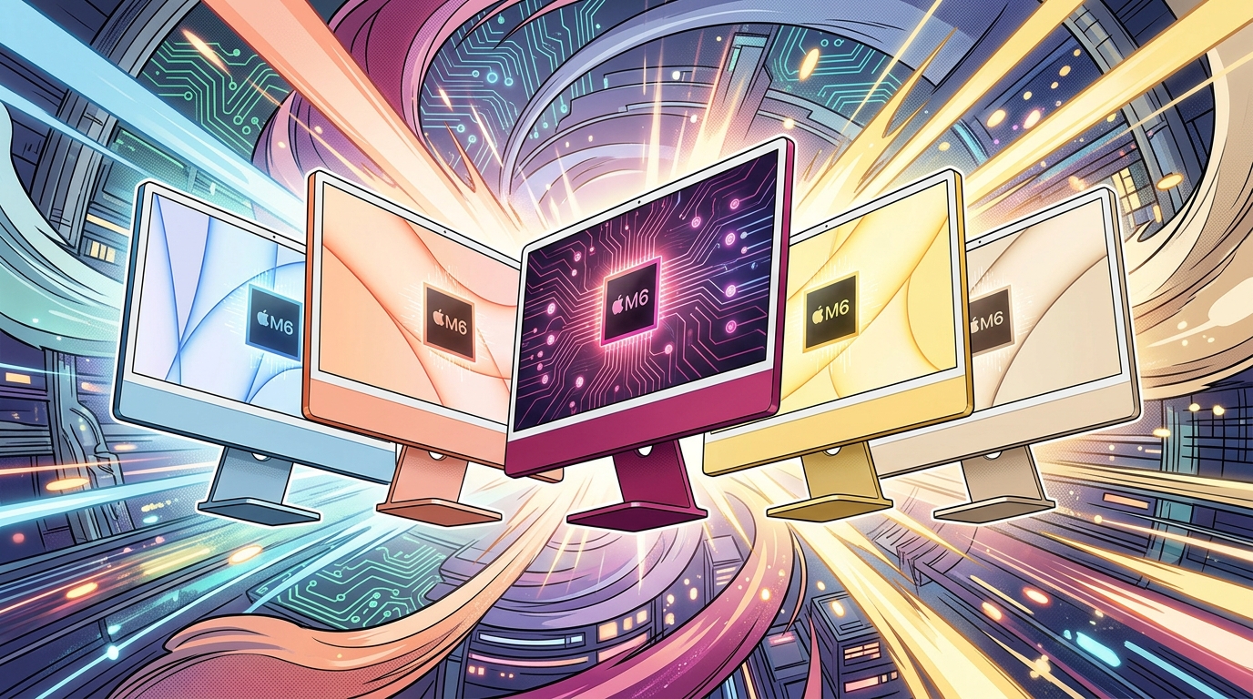 蘋果擬於今年底壓軸推出 M6 晶片款 iMac 傳將迎來全新配色 1 根據彭博社指出,更新配色方案的新款iMac 預計將於「年底前」發布。(圖/AI生成)