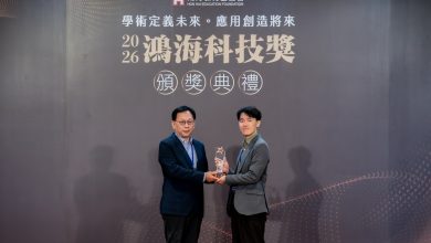 國立臺灣科技大學化工系博士生吳亮廷榮獲2026年鴻海科技獎首屆新增應用組肯定。（圖／臺科大提供）