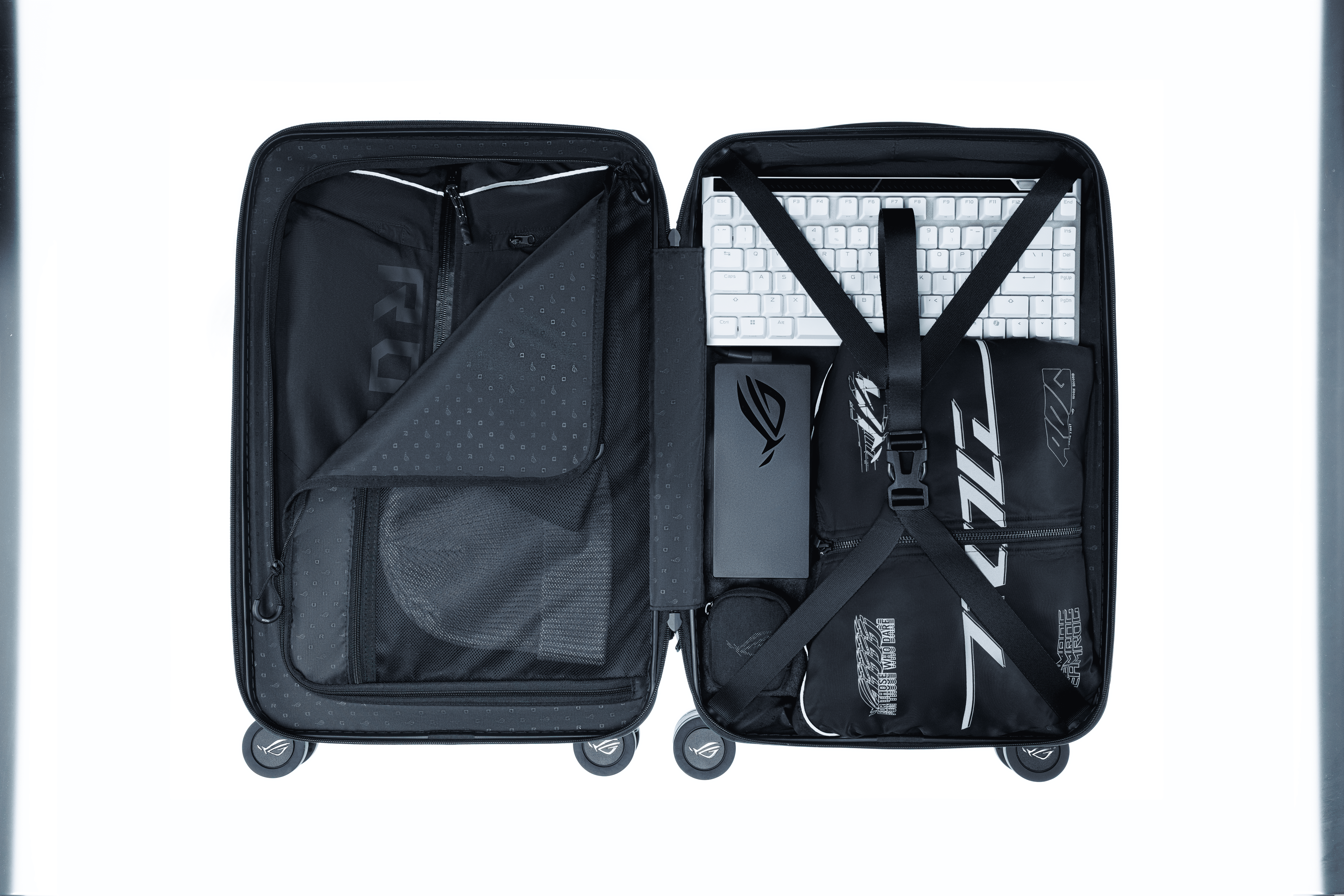 ROG Archer 20 吋旅行箱採用聚碳酸酯硬殼,還有符合 TSA 標準的鎖具確保安全出行。(圖/取自華碩官網)