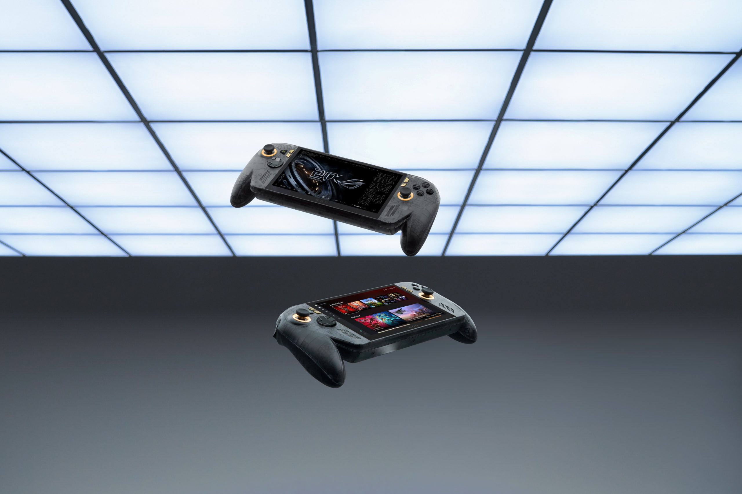 ROG玩家共和國推出20 周年限定款 ROG XBOX Ally X20 電競掌機，是兼具未來科技感與磅礡氣勢的潮流戰裝。（圖／ROG提供）