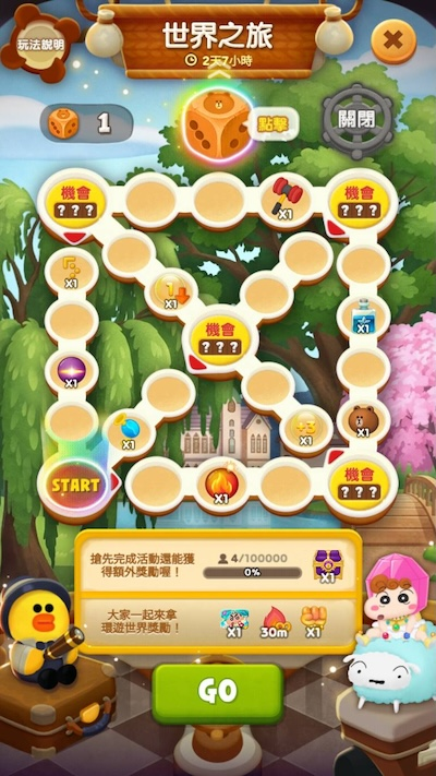 完成世界之旅活動可獲得各種道具獎勵 (※活動圖片僅供示意)(圖/LINE提供)
