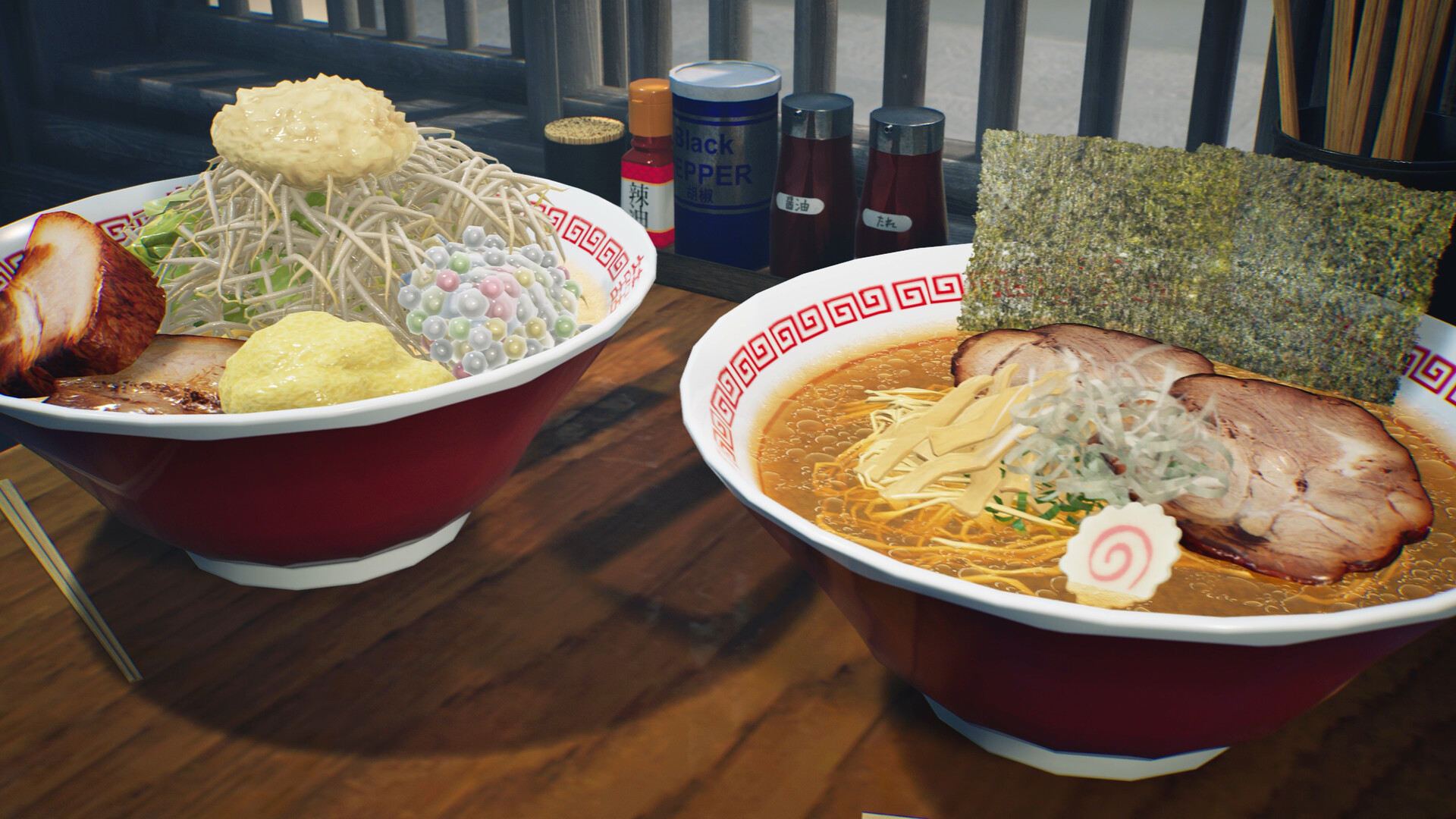 搞笑拉麵經營遊戲《Japanese Ramen Simulator》開放封測 煮拉麵還要會用手裏劍 3 準備食材、湯底、麵條和配料,依照客人的訂單逐碗製作拉麵。除了麵條的軟硬與湯底溫度,還要留意食材帶來的香氣與Umami,以及每份訂單的上菜時間。(圖/取自Steam)
