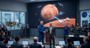 NASA砸7億美元打造火星通訊網 Blue Origin獲選承建 1 NASA宣布,選定Blue Origin負責開發及交付「火星電信軌道器」。(圖/AI生成)