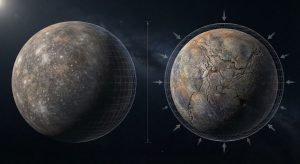 水星持續「縮水」 收縮量恐多30% 1 水星的收縮量可能比過去估計多出約10%至30%。(圖/AI生成)