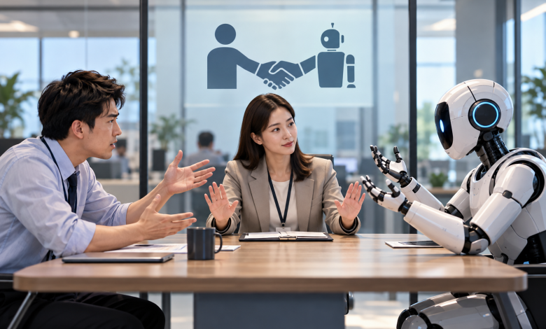 未來企業除了HR之外，可能還需要「Robot Relations（機器人關係，RR）」部門。（圖／AI生成）