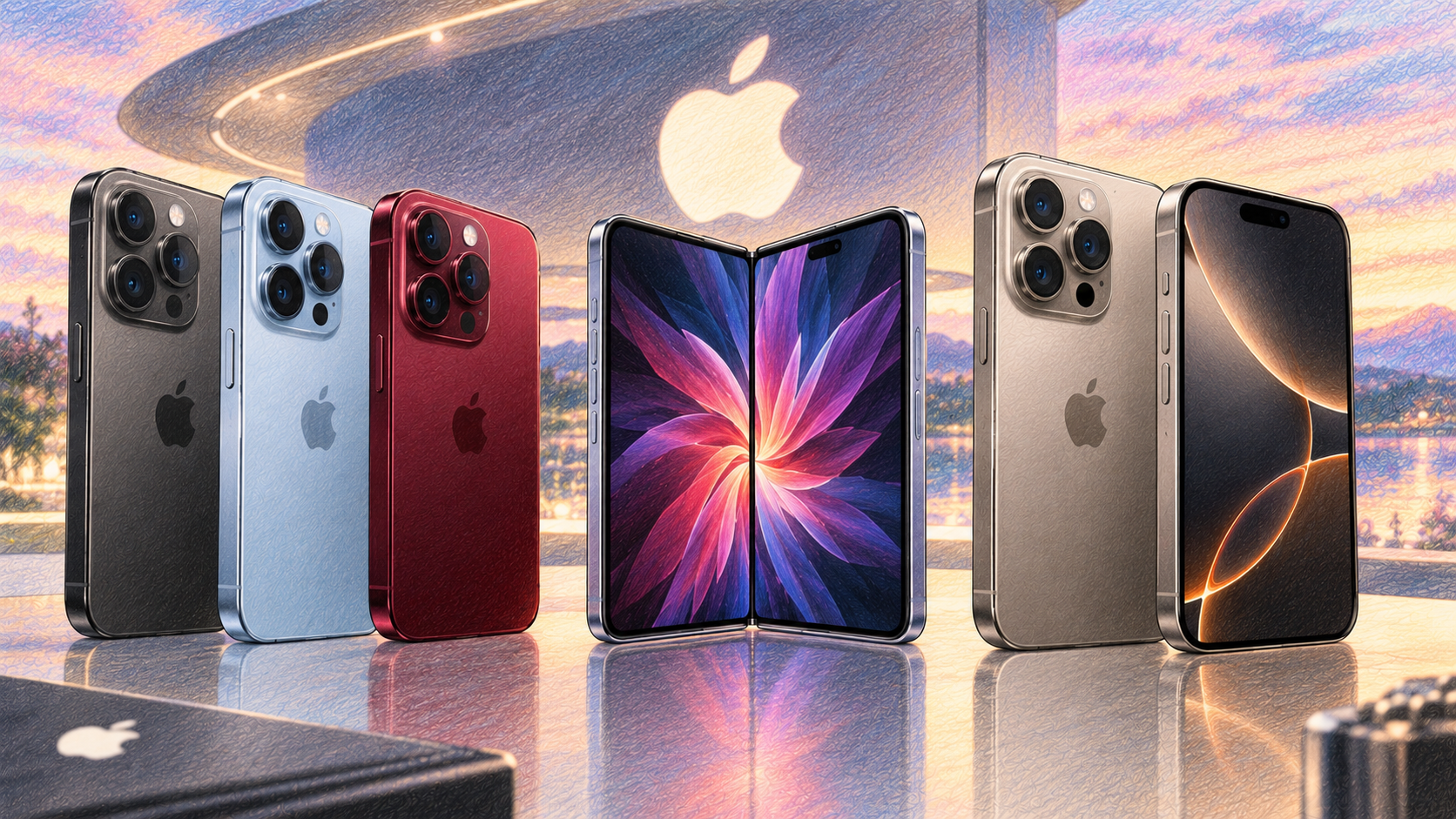 蘋果秋季發表會前瞻:3款高階 iPhone 陣容齊發 首款摺疊機 iPhone Ultra 震撼登場 1 據傳, iPhone Ultra將是蘋果首款可折疊手機的名稱,預計售價將超過 2000 美元,開創一個新的高階市場。設計材質預計將模仿 iPhone Air,採用鈦金屬邊框和時尚外觀。(圖/AI生成)